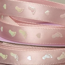 Baby Foot Print Satin Ribbon