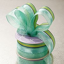 Satin Sheer Multi Colored Striped Wired Ribbon