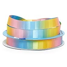 Rainbow Block Satin Ribbon