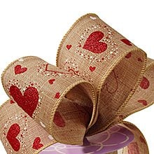 Plenty O Hearts Rustic Fabric Ribbon