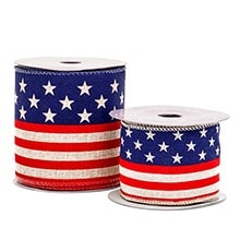 American Flag Wired Ribbon