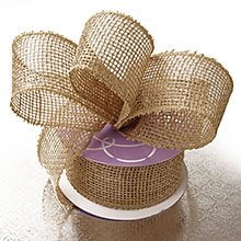 Natural Mesh Burlap Wired Ribbon