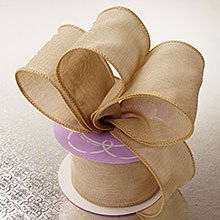 Natural Raw Linen Look Wired Ribbon