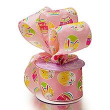 Decorated Easter Egg Ribbon - Pink