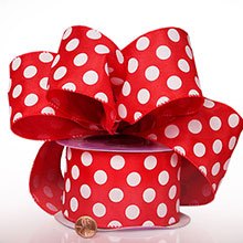 Jumbo Polka Dot Wired Satin Ribbon