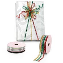 Prints & Patterned Christmas Natural Wired Ribbons