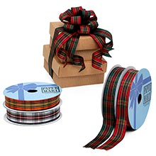 Meseey 4 Rolls Total 20 Yards Black and White Satin Ribbon Print Ribbon  Racing Car Theme Printed Plaid Buffalo Checkered Ribbon for DIY Crafts Gift