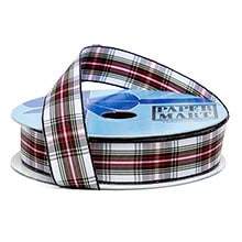 Narrow Tartan Wired Ribbon