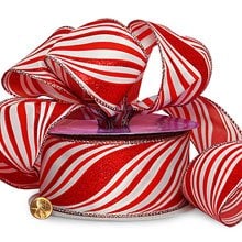 Striped Christmas Wired Ribbons