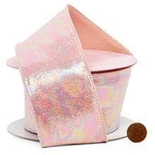 Metallic Pink Iridescent Wired Ribbon