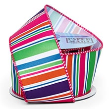 Colorful Stripes On Wired Ribbon