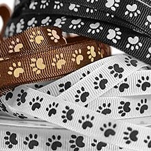 Love Paw Print Dog Cat Pet Text Satin Ribbon for Bows Gift Wrapping - 1 -  3 Yards