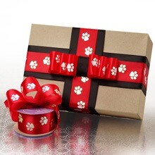 Love Paw Print Dog Cat Pet Text Satin Ribbon for Bows Gift Wrapping - 1 -  3 Yards