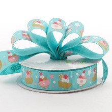 Ice Cream Grosgrain Ribbon - Aqua