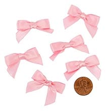 Pre-Tied Tiny Satin Bows