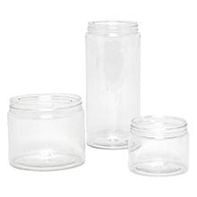 PET Plastic Cylinder Screw Top Jars (Lids & Cushion Pads Sold Separately)