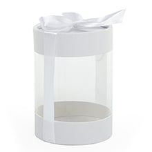 Clear Cylinder Container with Cap & Pre Tied Bow