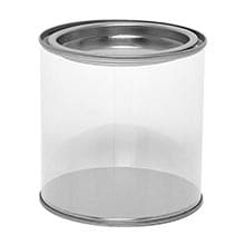 Round Clear PVC Sided Tin Cans