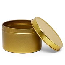 Gold Deep Round Tin Cans