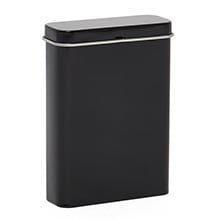 Black Tall Rectangular Hinged Tin Can