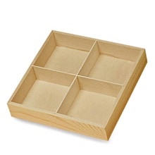 Natural Pine Wood 4 Section Trays