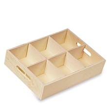 Natural Wood 6 Section Trays