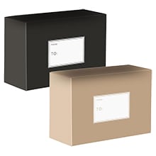 Paper Mart Double Wall Slide Open Box with Frosted PVC Lid, Gift Boxes for  Packaging Products, 4 x 4 x 1-3/4 Inch, Kraft, Square (Pack of 100)