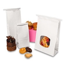 White Tin Tie Top Bags - Bakery Bags with Poly Lining [TTB1W]