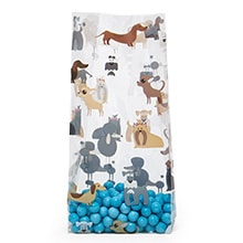 Dog and Paw Patterned Cello Bags