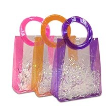 Clear Mirror Surface Tube Handle Plastic Shopping Bag