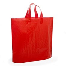 Matte Opaque Soft Plastic Loop Handle Shopping Bags - 2.25 mil