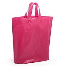 Matte Opaque Soft Plastic Loop Handle Shopping Bags - 2.25 mil