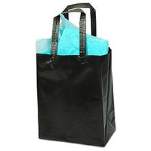 Colored Tri-Fold Plastic Handle Bags - 3.5 mil