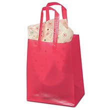 Colored Tri-Fold Plastic Handle Bags - 3.5 mil