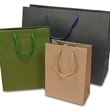 Our matte colored paper eurotote shopping bags have a stunning matte color  exterior and include matching cotton blend soft rope handles. These sleek