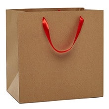 Heavy Kraft Euro Totes with Satin Ribbon Handles