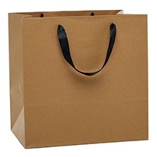 Heavy Kraft Euro Totes with Satin Ribbon Handles