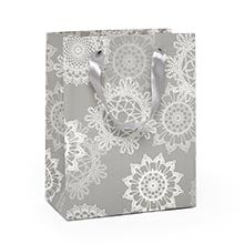 Light Silver Sparkle Snowflakes Bag