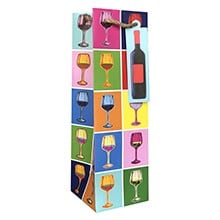 Patterned Wine Gift Bags - 4-1/2" X 4-1/2" X 14"