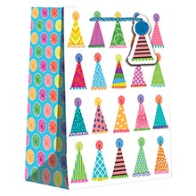 Patterned Gift Bags - 10" X 4" X 8"