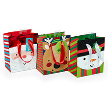 Assorted Holiday Gift Bags - 4-1/2" X 2-5/8" X 5-3/8