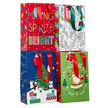 Assorted Magical Christmas Gift Bags 5" x 8" - 12 Pack