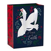 Peace on Earth Christmas Gift Bag 7" x 9" - 12 Pack