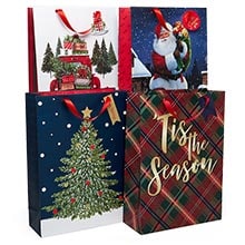 Assorted Classic Christmas Gift Bags 13" x 18" - 12 Pack