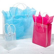 Vinyl Bags, Clear Vinyl Bags w/ White Zipper and Rope Handles