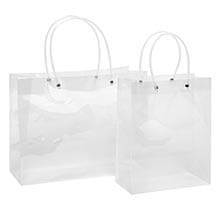 Clear Mirror Surface Tube Handle Plastic Shopping Bag