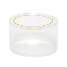 Round Gold Rim Clear Plastic Containers