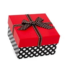 Red Top Polka Dot Box with Ribbons