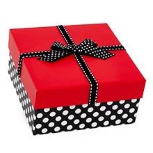 Red Top Polka Dot Box with Ribbons