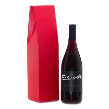 Canvas Embossed Tent Top Wine Box - Red